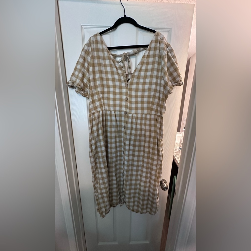 Plus Size Checkered Dress
